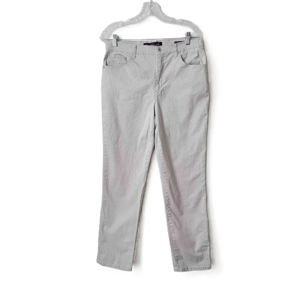 Gloria Vanderbilt Amanda Cream 5 Pocket Button Closure Belt Loop Pants Size 10